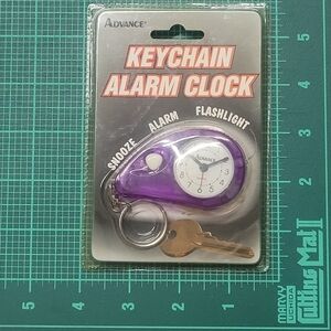 Purple Keychain Alarm Clock with Flashlight